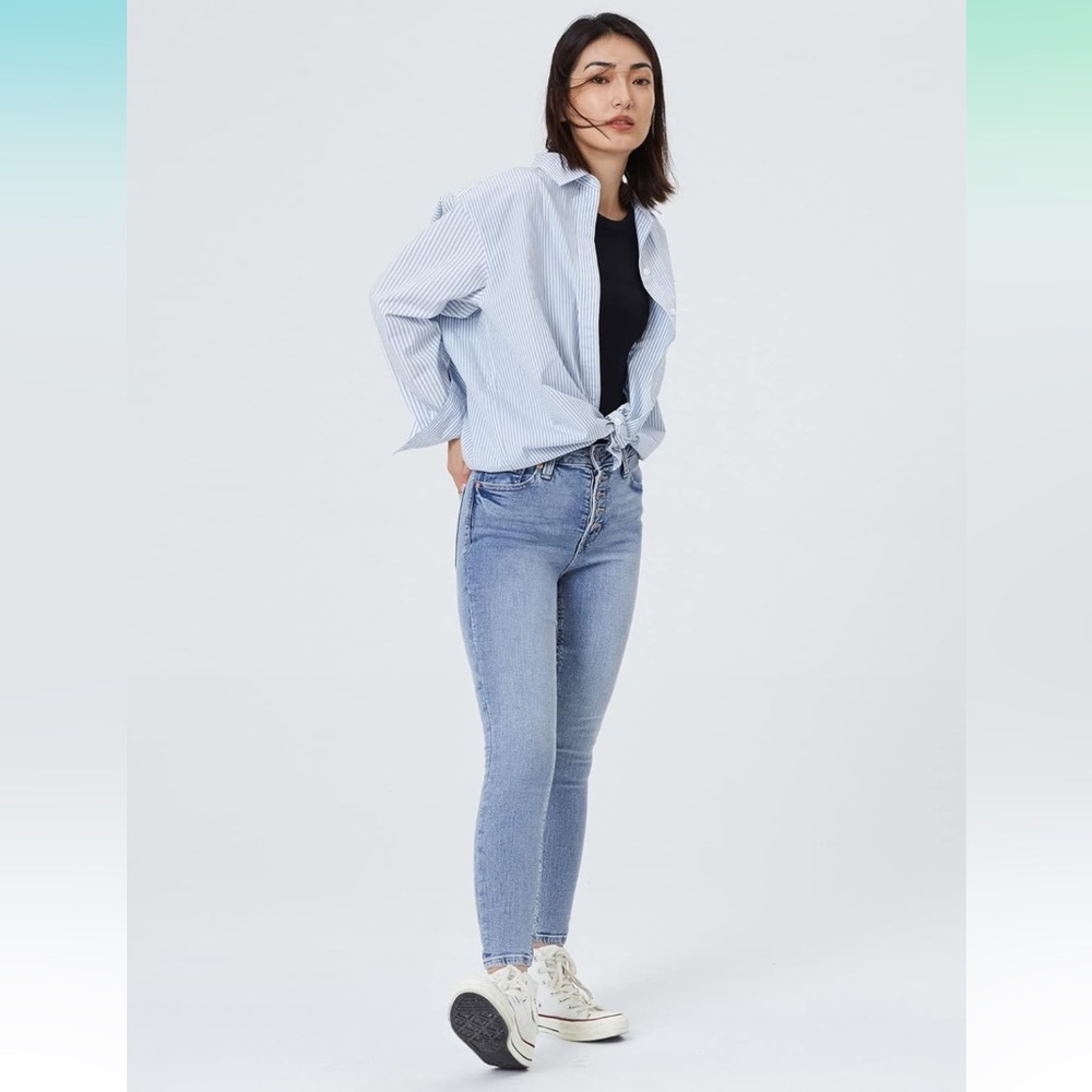 GAP High rise leggings jeans, button-fly light vintage wash